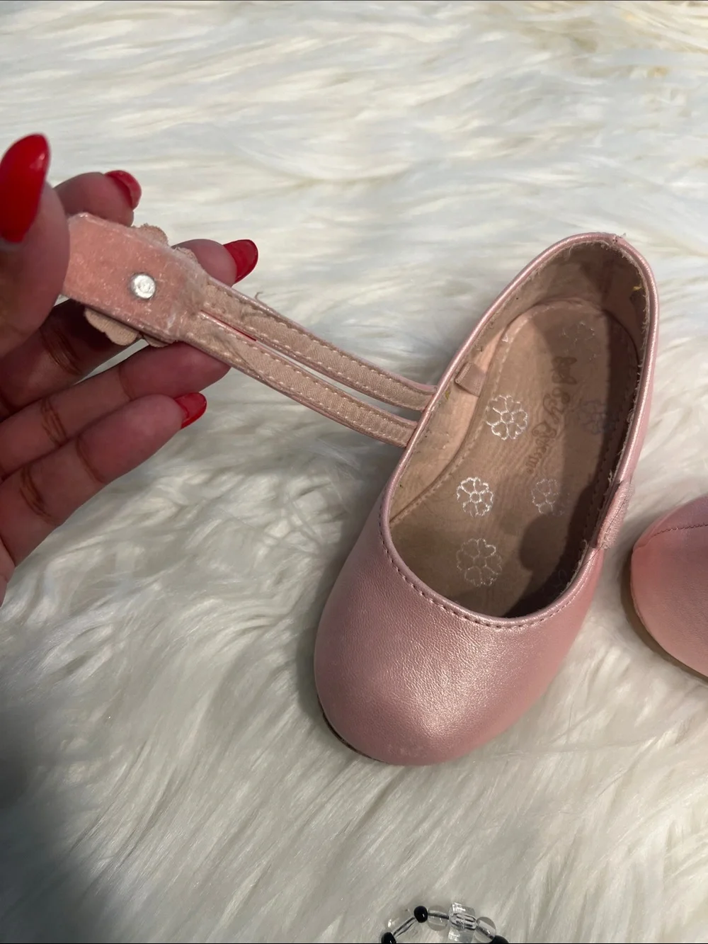 5/$35 Used Classic Girls Shimmer Pink Mary Jane Dress Shoes size 7M
